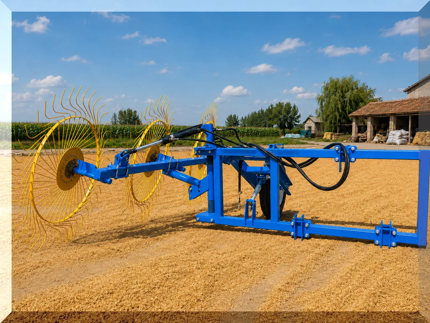 9FZ-2.0 Hydraulic Folding Finger Wheel Tedder Application